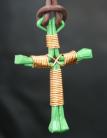 May Green Painted Cross with Gold Wire