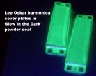 POWDER COAT DEAL - Glow in the Dark Lee Oskar Harmonica Cover Plates