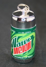 Soda Can Fruit Flavor Lip Balm Keychain - Water Melon
