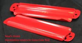 POWDER COAT DEAL - Soul's Voice Harmonica Cover Plates in Coca Cola Red Powder Coat