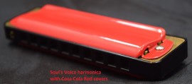 Soul's Voice Harmonica with Coca Cola Red Covers